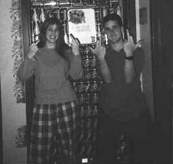 Jennie and a friend..uhhm..wishing us a good day!